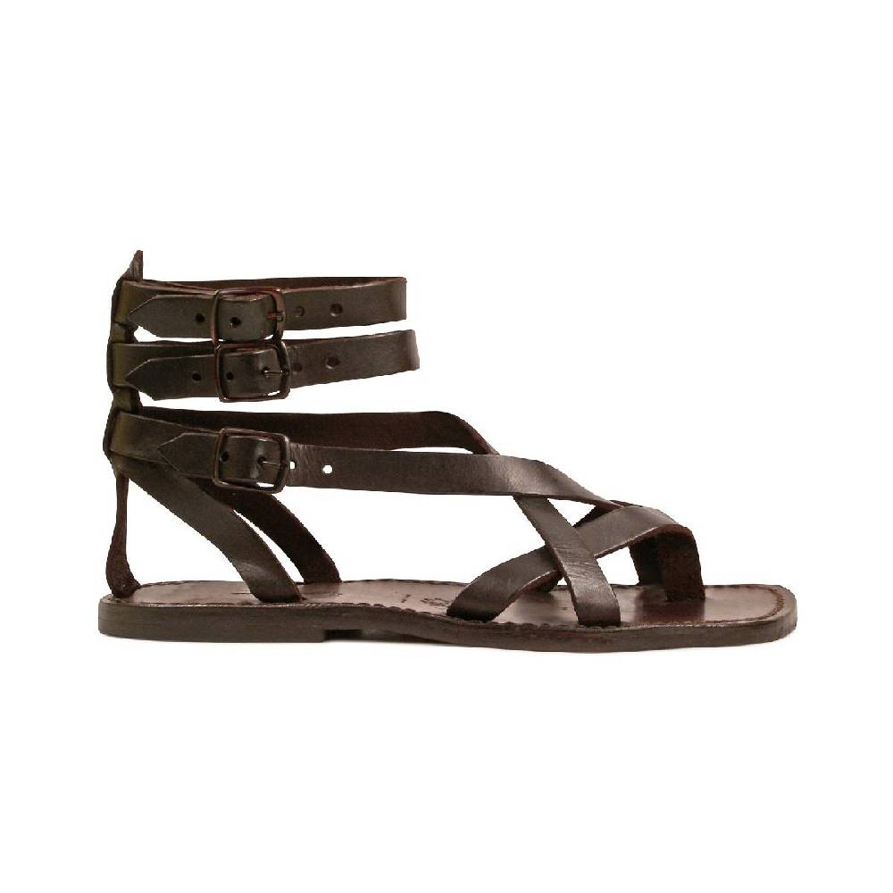 Lartigiano Del Cuoio Sandali Gladiatore Uomo In Pelle Color Testa Di Moro