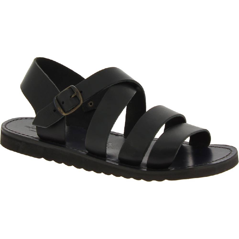 Lartigiano Del Cuoio Sandali in pelle nero da uomo fatti a mano