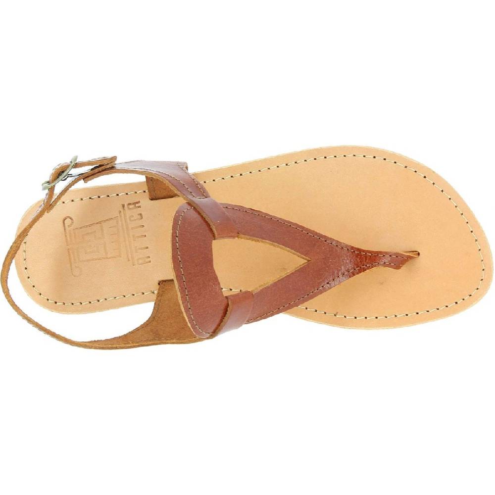 Lartigiano Del Cuoio Sandali Infradito A Goccia Da Donna Fatti A Mano In Pelle Di Vitello Marrone