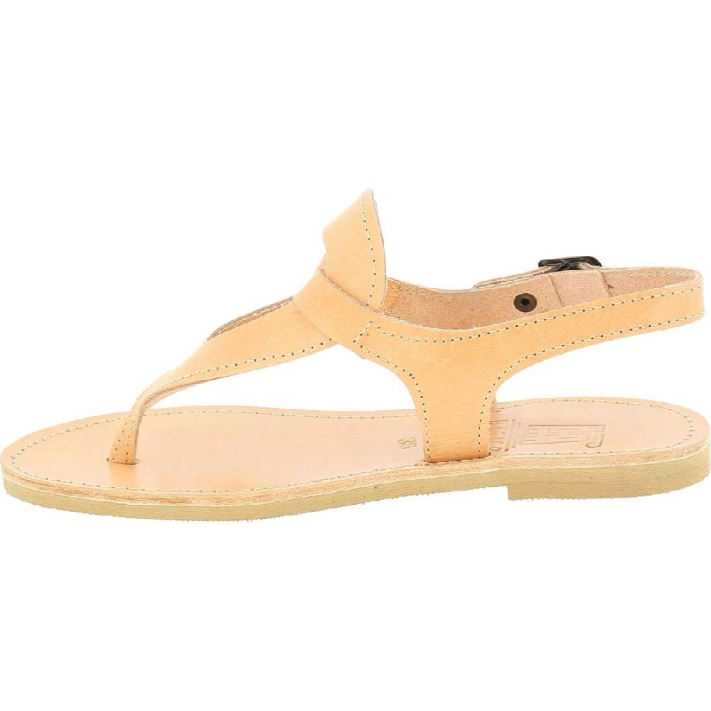 Lartigiano Del Cuoio Sandali Infradito A Goccia Da Donna Fatti A Mano In Pelle Di Vitello Colore Nude