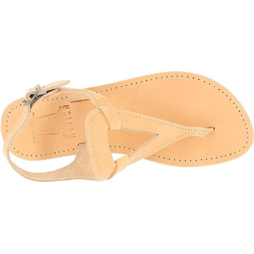 Lartigiano Del Cuoio Sandali Infradito A Goccia Da Donna Fatti A Mano In Pelle Di Vitello Colore Nude