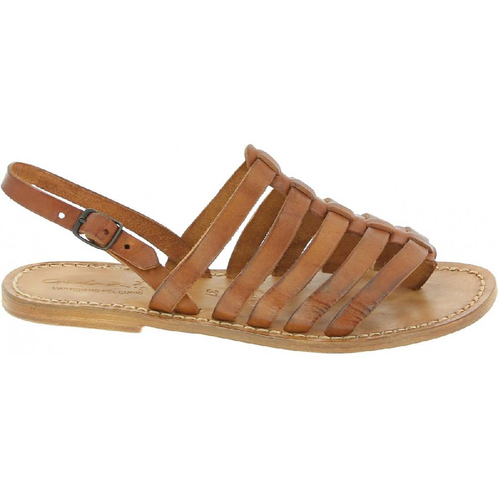 Lartigiano Del Cuoio Sandali Infradito Alla Schiava In Pelle Color Cuoio