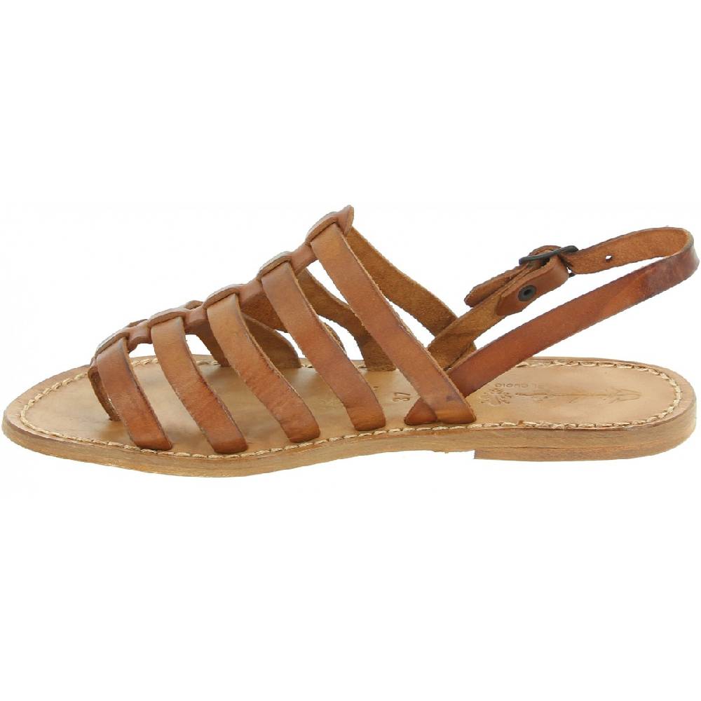 Lartigiano Del Cuoio Sandali Infradito Alla Schiava In Pelle Color Cuoio