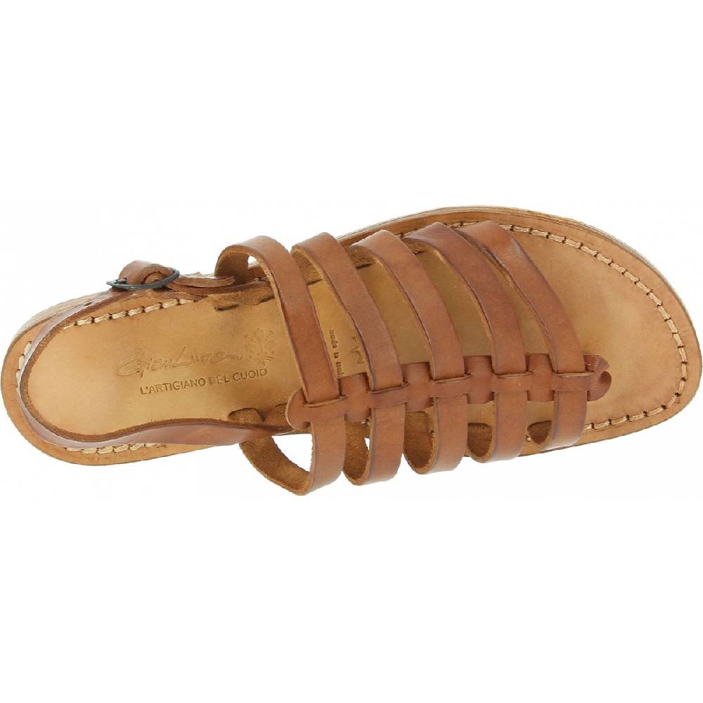 Lartigiano Del Cuoio Sandali Infradito Alla Schiava In Pelle Color Cuoio