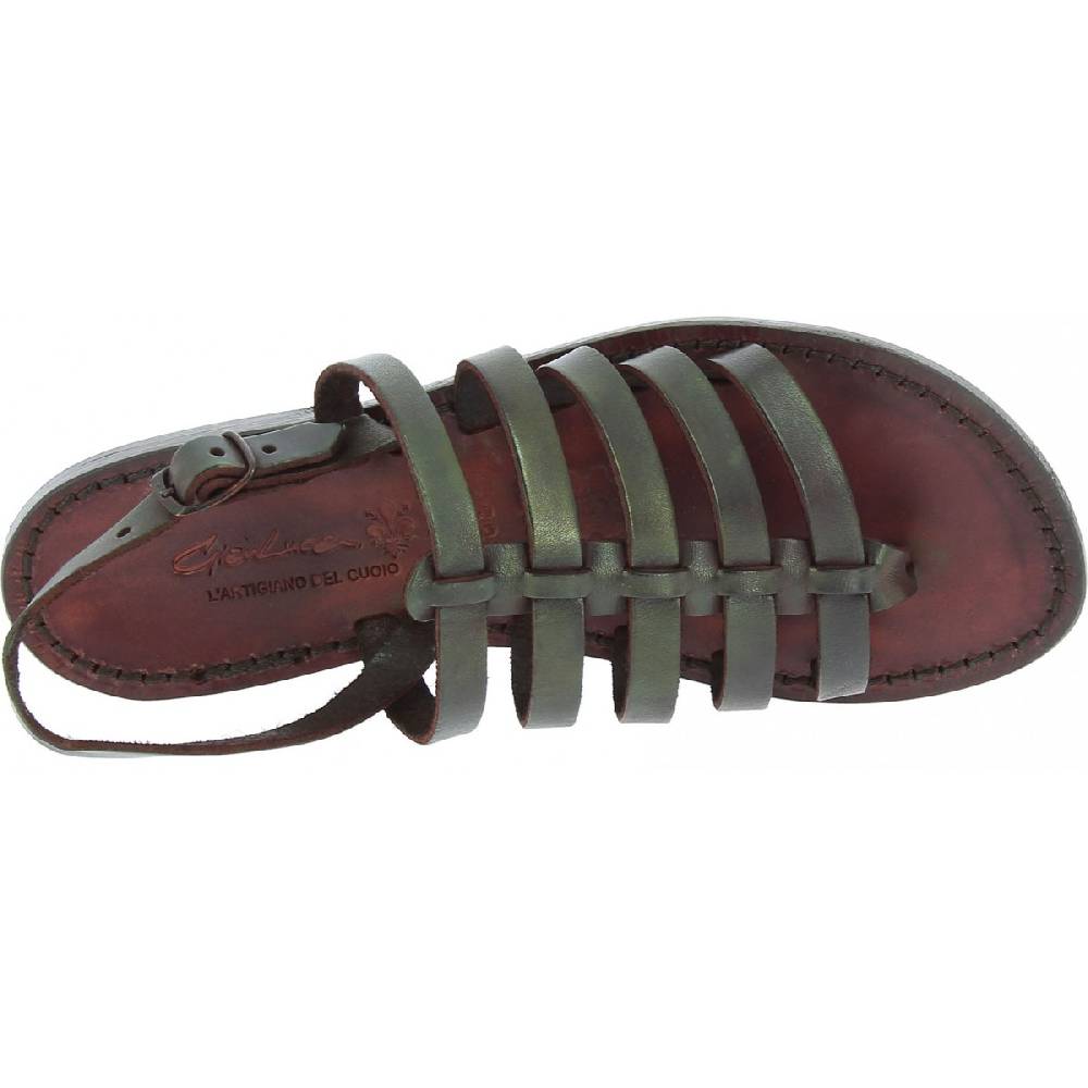 Lartigiano Del Cuoio Sandali Infradito Alla Schiava In Pelle Testa Di Moro
