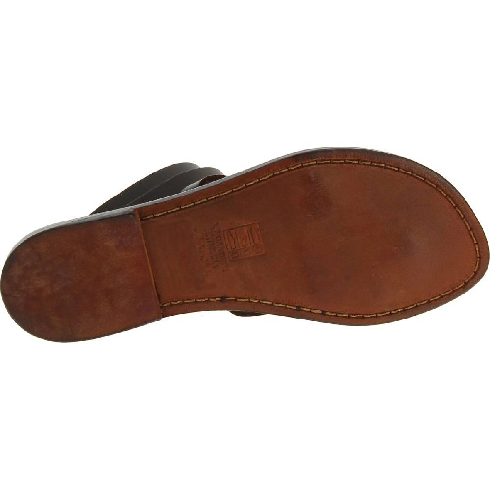 Lartigiano Del Cuoio Sandali Infradito Alla Schiava In Pelle Testa Di Moro Fatti A Mano In Italia