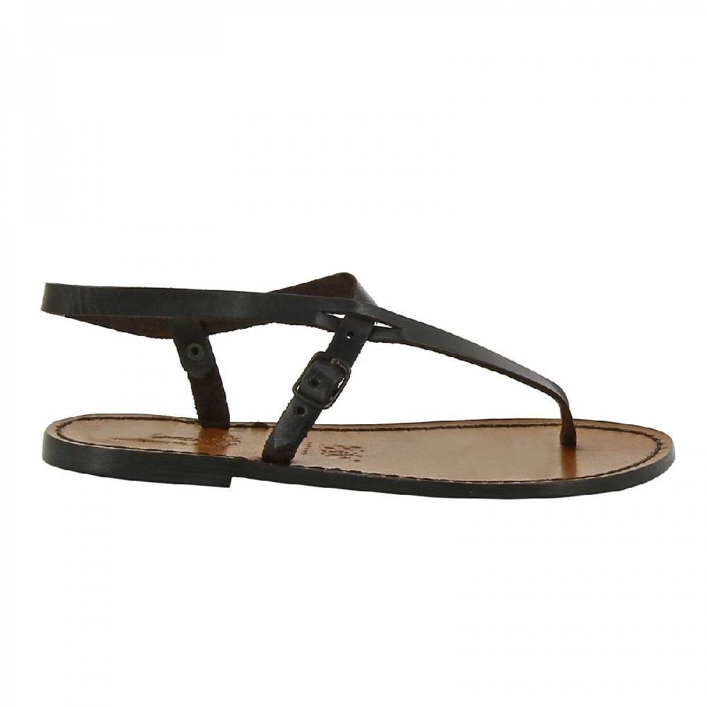 Lartigiano Del Cuoio Sandali Infradito Artigianali Da Donna In Pelle Marrone