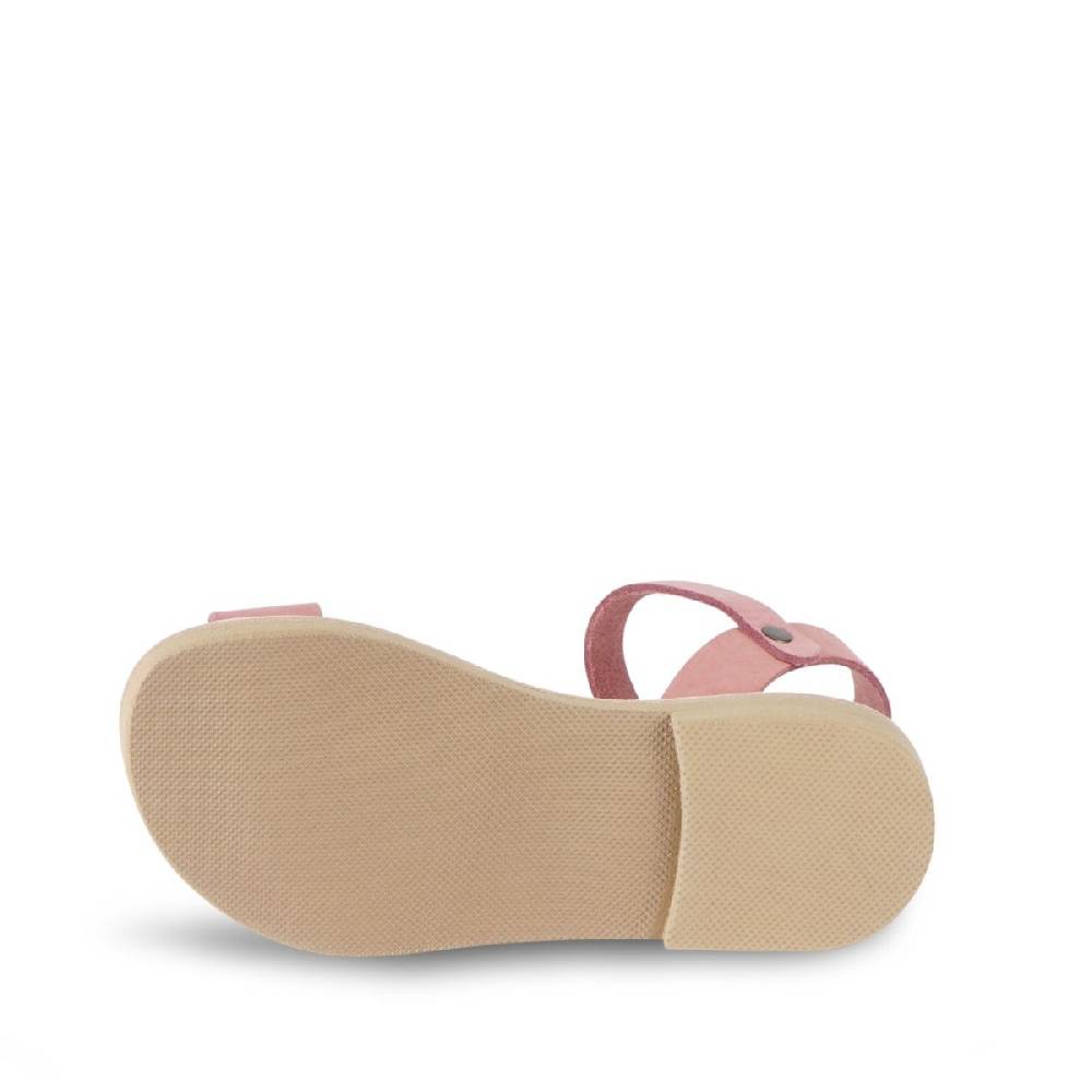 Lartigiano Del Cuoio Sandali Infradito Da Bambina In Pelle Nubuk Rosa Chiusura Con Fibbia