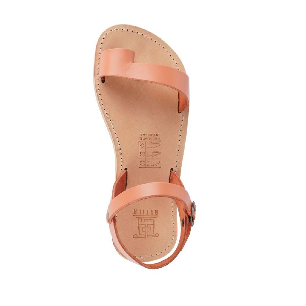 Lartigiano Del Cuoio Sandali Infradito Da Bambino In Pelle Di Vitello Arancione Chiusura Con Fibbia