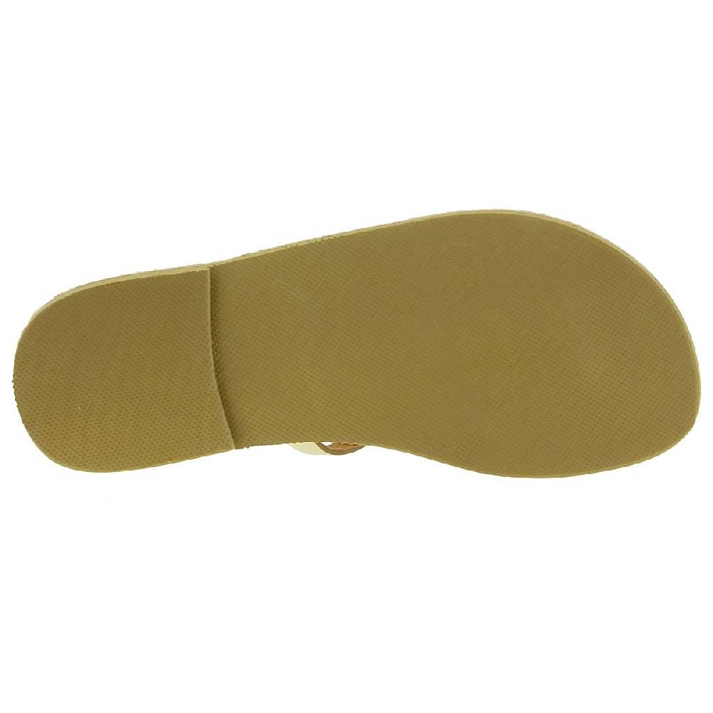 Lartigiano Del Cuoio Sandali Infradito Da Donna Con Lacci Incrociati Fatti A Mano In Pelle Di Vitello Laminata Oro