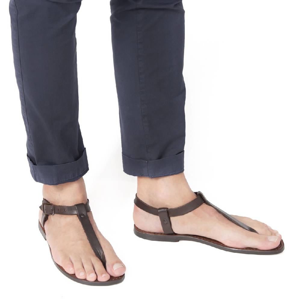 Lartigiano Del Cuoio Sandali Infradito Da Uomo In Pelle Marrone Artigianali