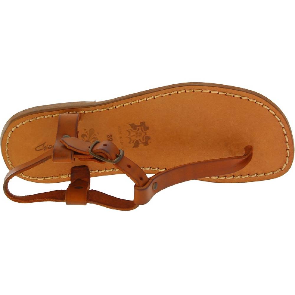 Lartigiano Del Cuoio Sandali Infradito Da Uomo In Pelle Marrone Chiaro Artigianali