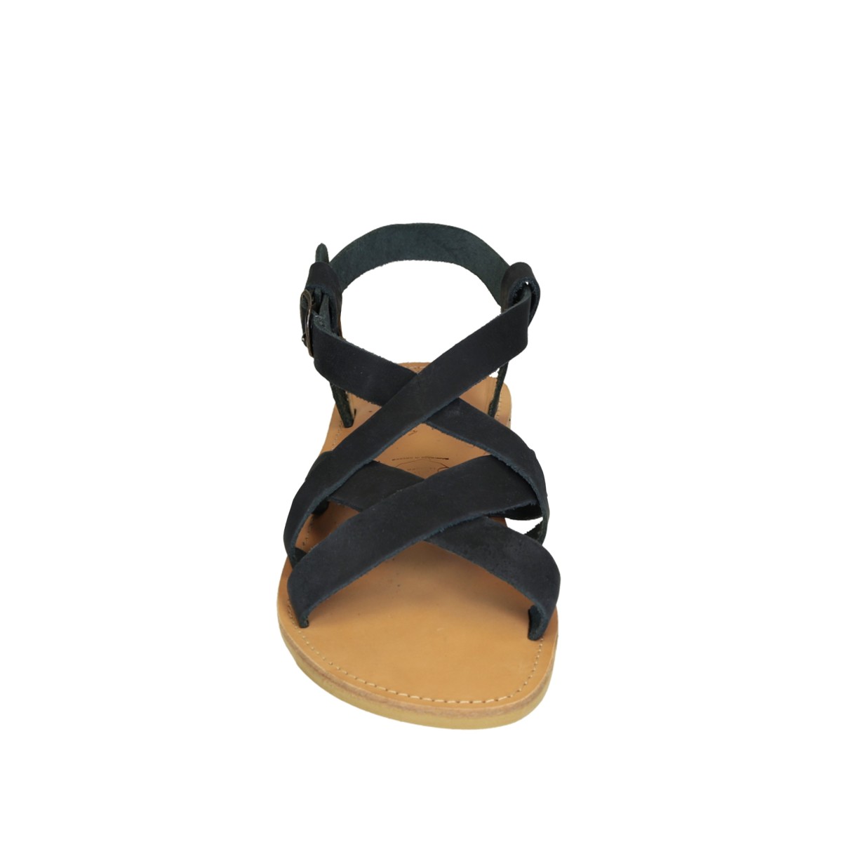 Lartigiano Del Cuoio Sandali Infradito Da Uomo In Pelle Nabuk Nero Fatti A Mano