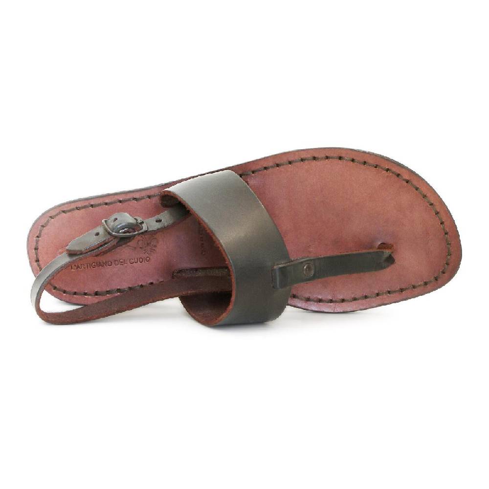 Lartigiano Del Cuoio Sandali Infradito Donna Bassi In Pelle Testa Di Moro