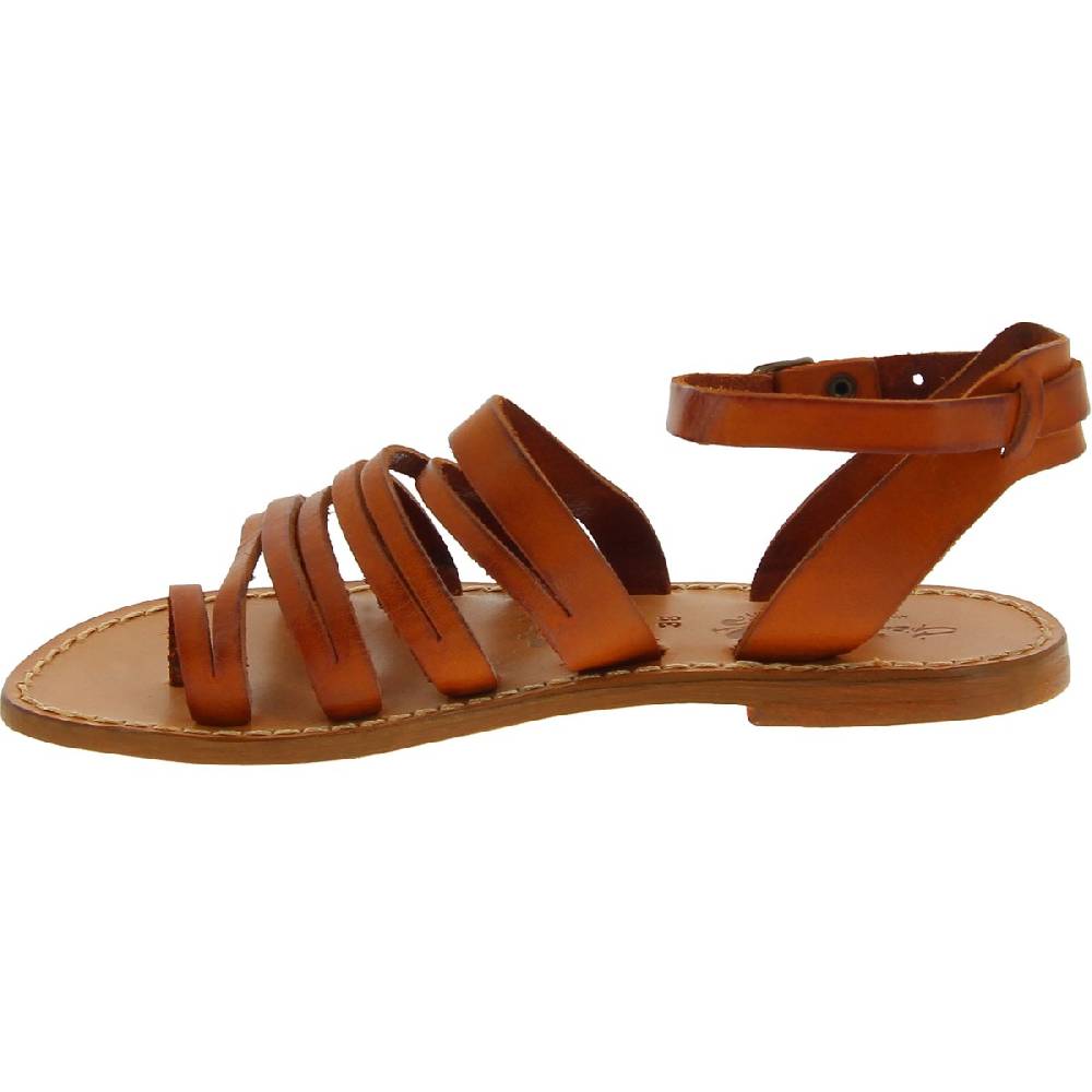 Lartigiano Del Cuoio Sandali Infradito Donna Fatti A Mano In Pelle Colore Cuoio