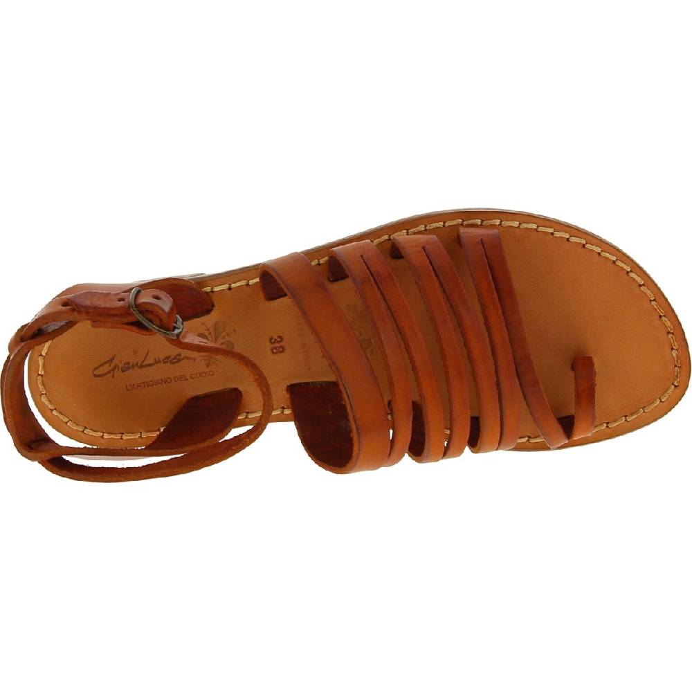 Lartigiano Del Cuoio Sandali Infradito Donna Fatti A Mano In Pelle Colore Cuoio