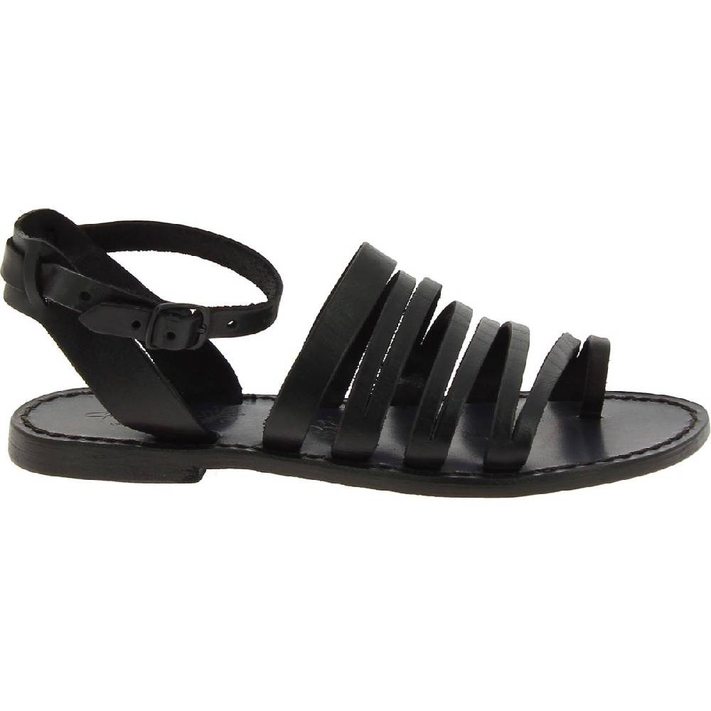 Lartigiano Del Cuoio Sandali Infradito Donna Fatti A Mano In Pelle Nera