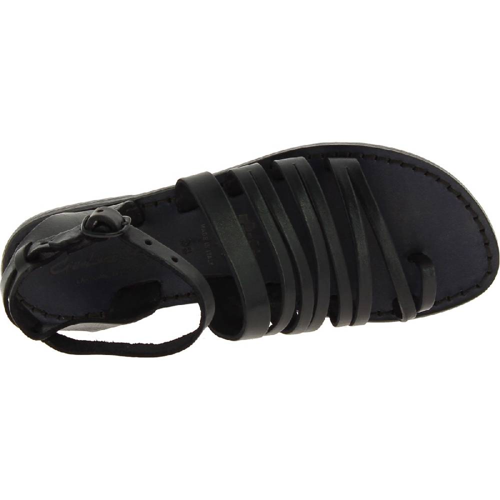 Lartigiano Del Cuoio Sandali Infradito Donna Fatti A Mano In Pelle Nera