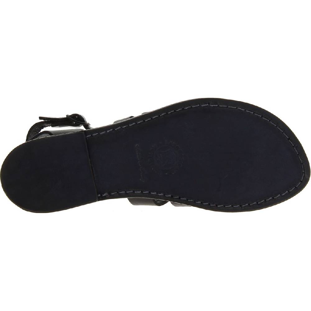 Lartigiano Del Cuoio Sandali Infradito Donna Fatti A Mano In Pelle Nera