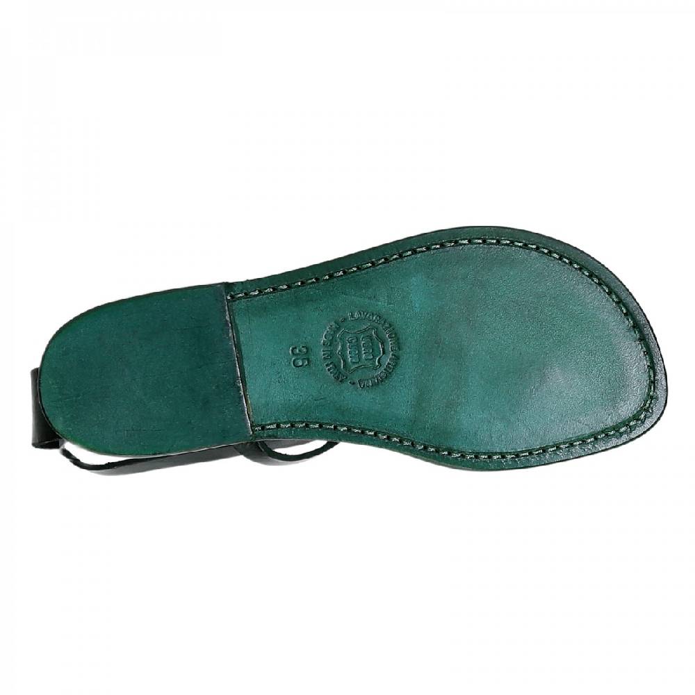 Lartigiano Del Cuoio Sandali Infradito Donna Fatti A Mano In Pelle Verde
