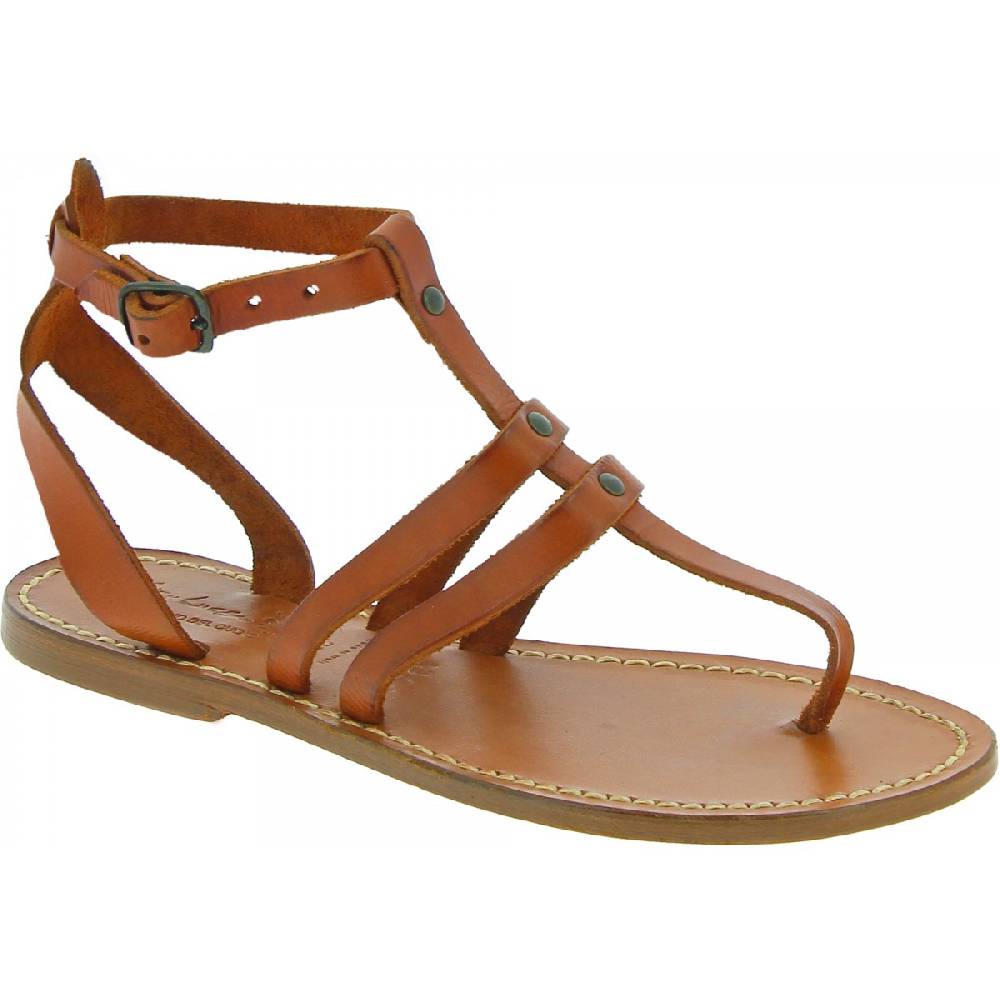 Lartigiano Del Cuoio Sandali infradito donna in pelle color cuoio