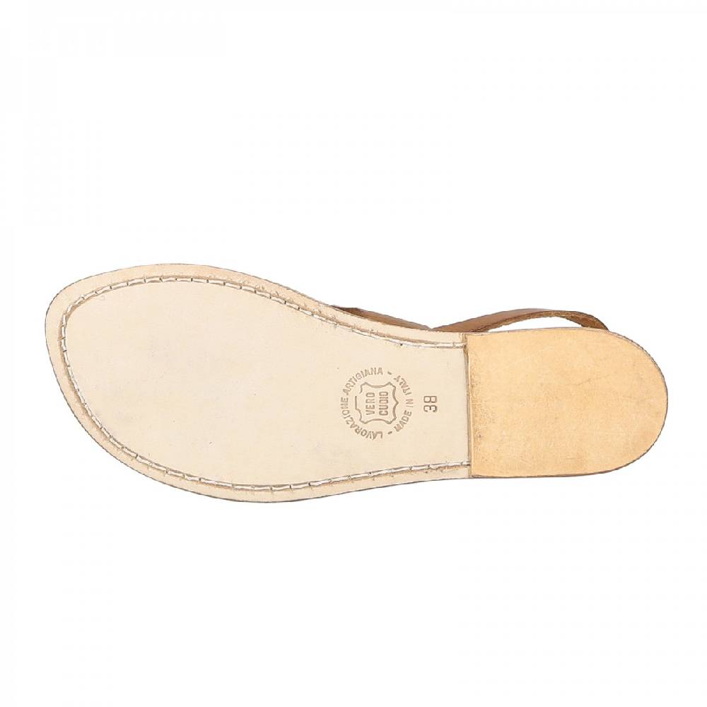 Lartigiano Del Cuoio Sandali Infradito Donna In Pelle Marrone