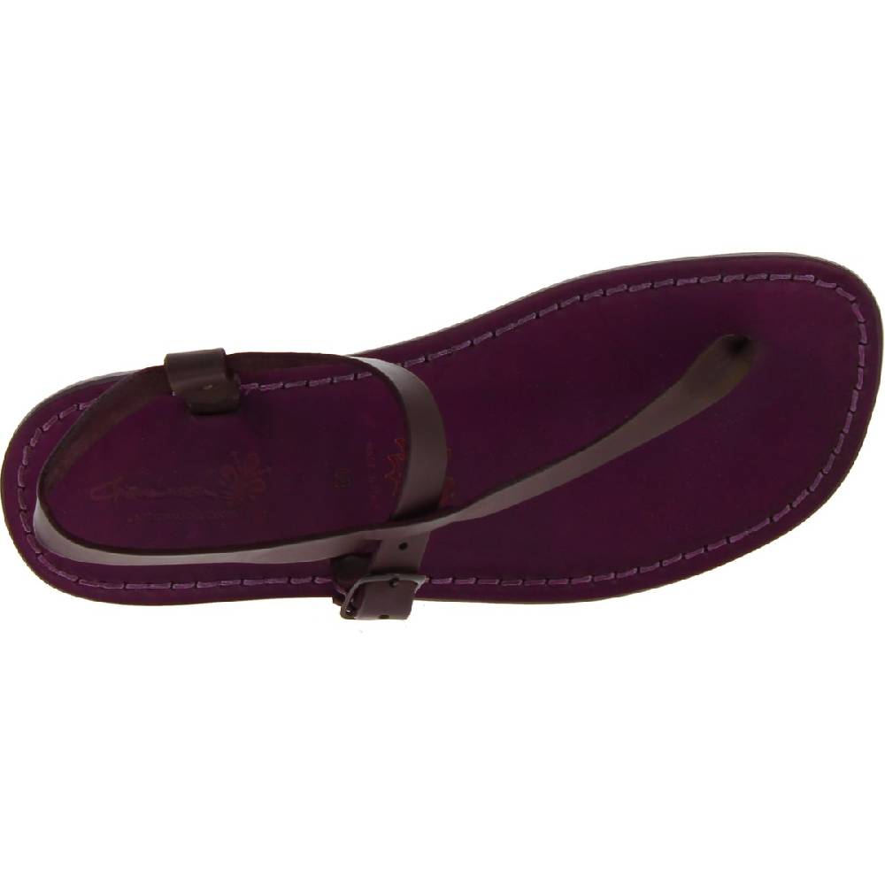 Lartigiano Del Cuoio Sandali Infradito In Pelle Viola Fatti A Mano