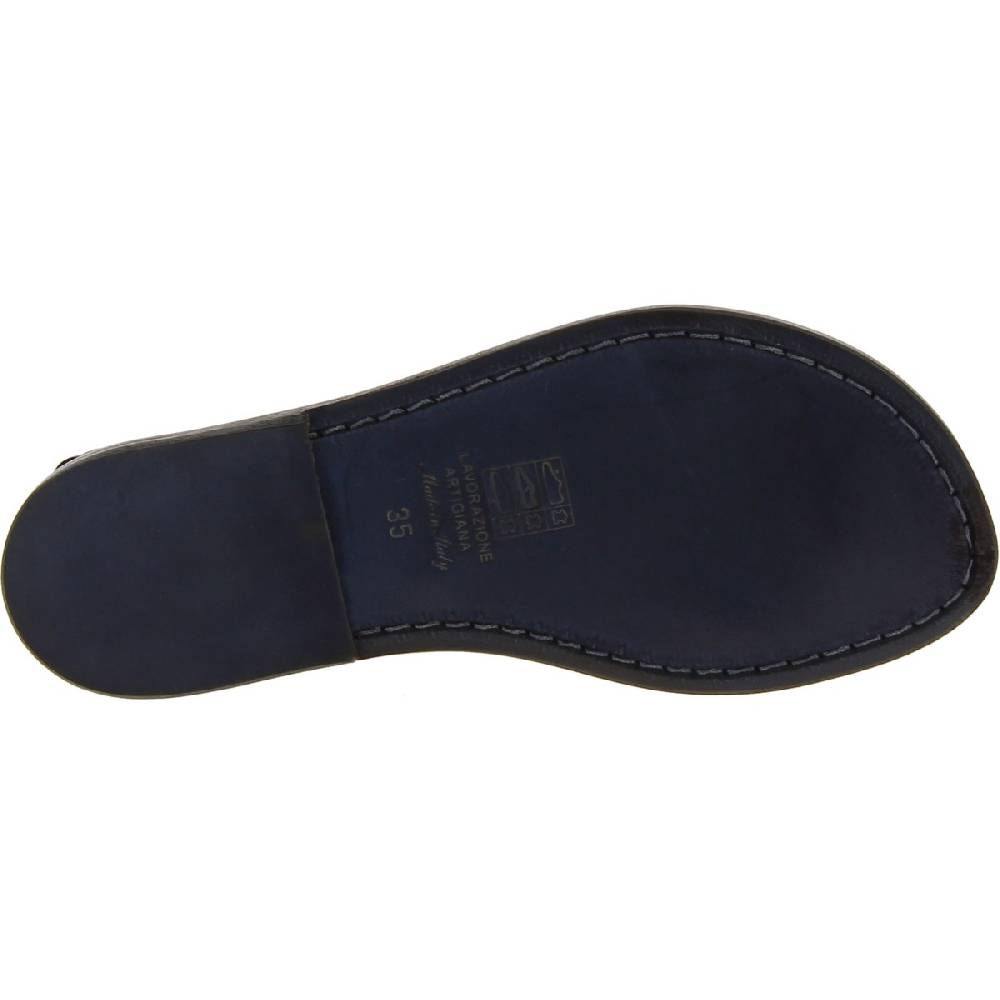 Lartigiano Del Cuoio Sandali Infradito Neri Da Donna In Pelle Artigianali