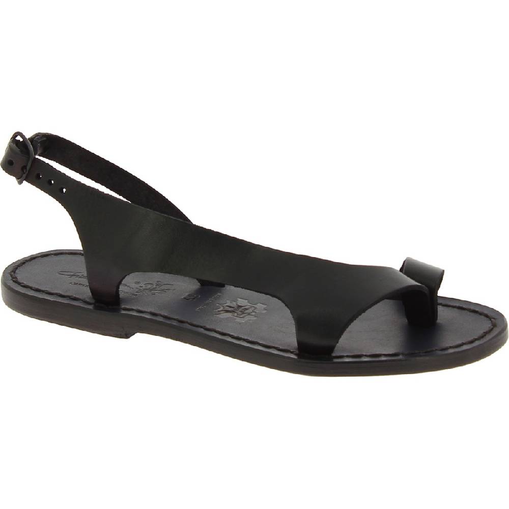 Lartigiano Del Cuoio Sandali infradito neri da donna in pelle artigianali