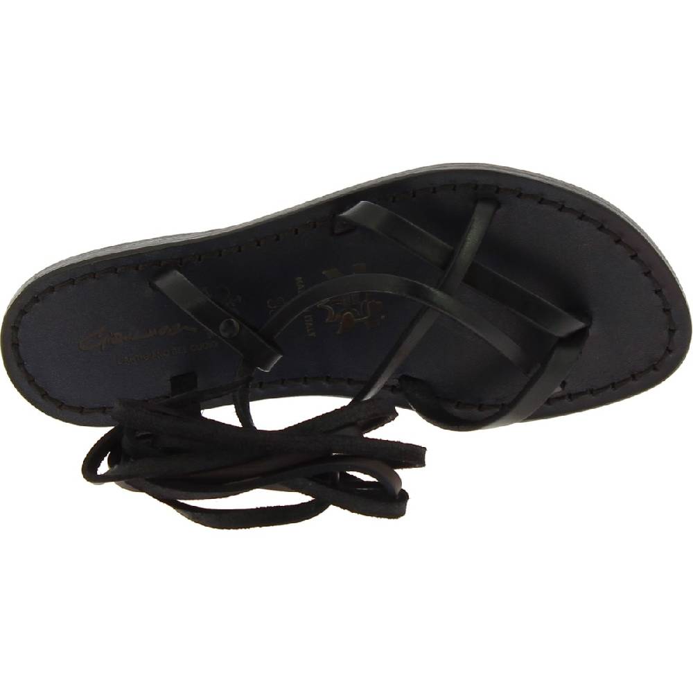 Lartigiano Del Cuoio Sandali Infradito Schiava Da Donna Artigianali In Pelle Nera