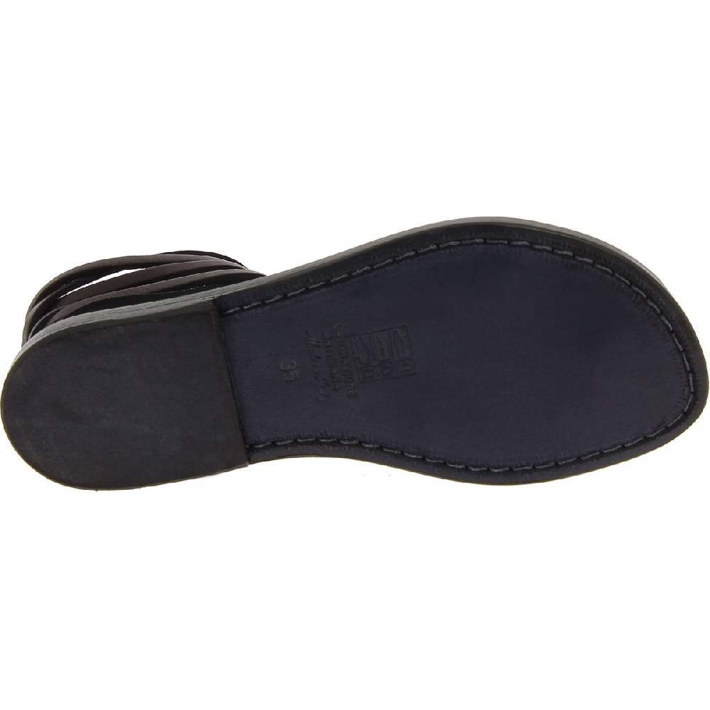 Lartigiano Del Cuoio Sandali Infradito Schiava Da Donna Artigianali In Pelle Nera