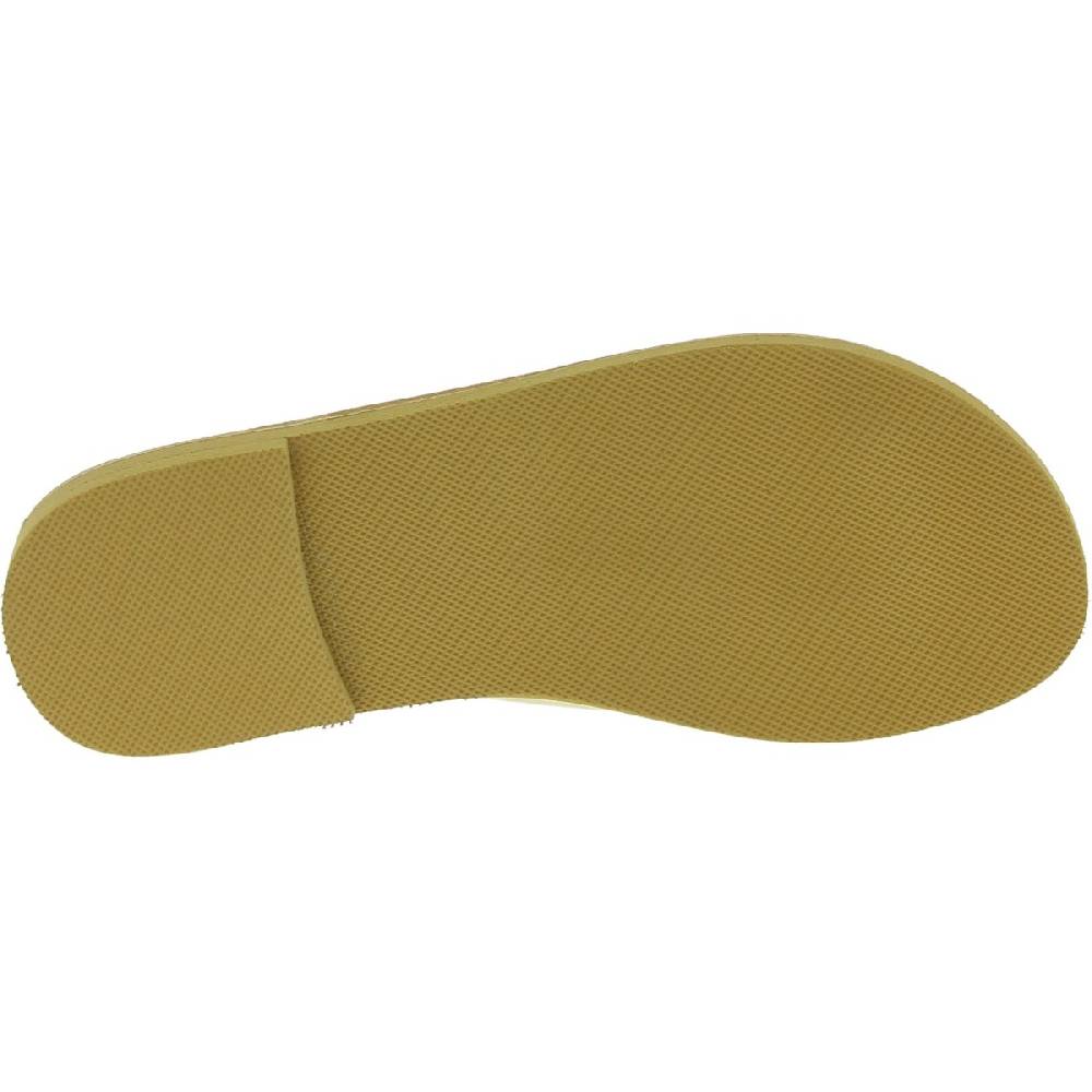 Lartigiano Del Cuoio Sandali Infradito Slip-on Da Donna Fatti A Mano In Pelle Di Vitello Laminata Oro