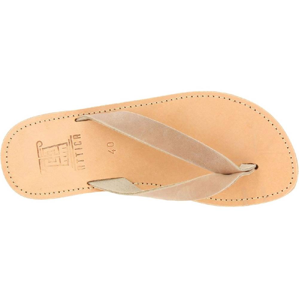 Lartigiano Del Cuoio Sandali Infradito Slip-on Da Uomo In Pelle Nabuk Nude Fatti A Mano