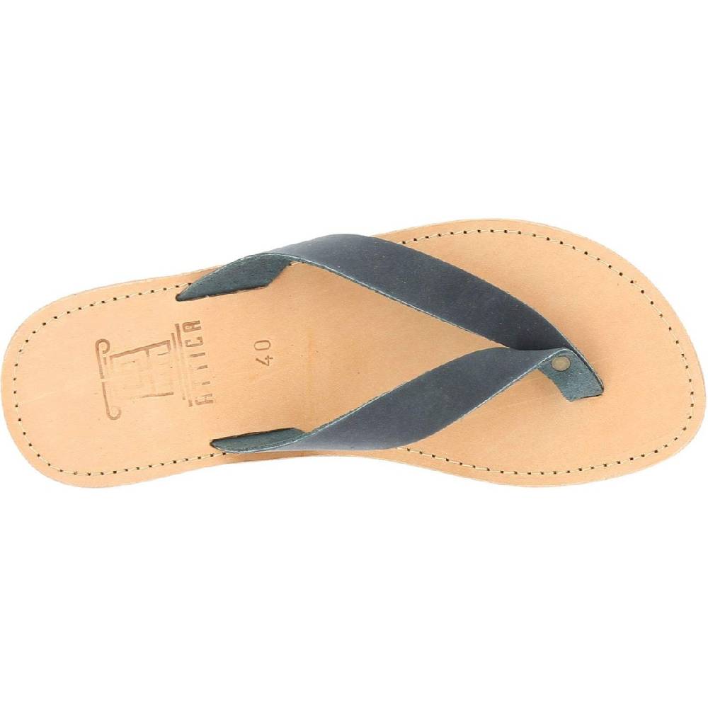 Lartigiano Del Cuoio Sandali Infradito Slip-on Da Uomo In Pelle Nabuk Nera Fatti A Mano