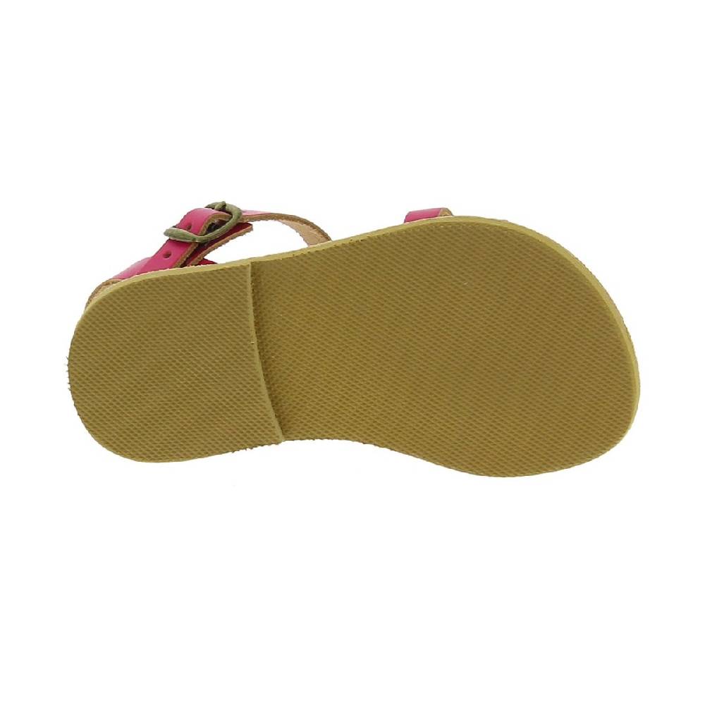 Lartigiano Del Cuoio Sandali Intrecciati Da Bambina In Pelle Di Vitello Fucsia Chiusura Con Fibbia