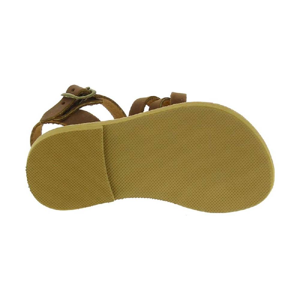 Lartigiano Del Cuoio Sandali Intrecciati Gladiatore Da Bambino In Pelle Nubuck Marrone Chiusura Con Fibbia