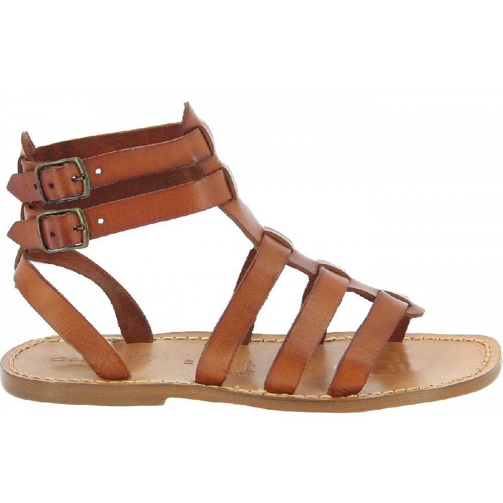 Lartigiano Del Cuoio Sandali Romani Da Uomo In Pelle Color Cuoio Antico