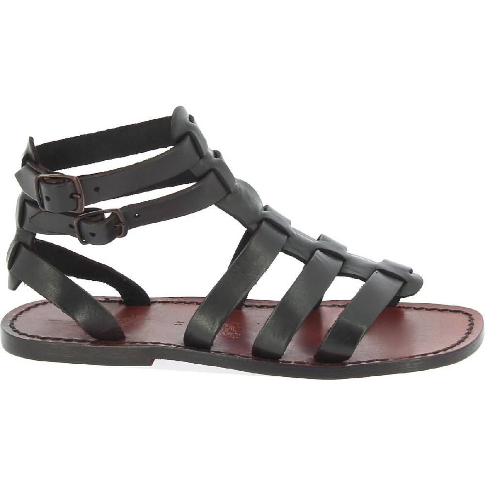 Lartigiano Del Cuoio Sandali Romani Da Uomo In Pelle Testa Di Moro Artigianali