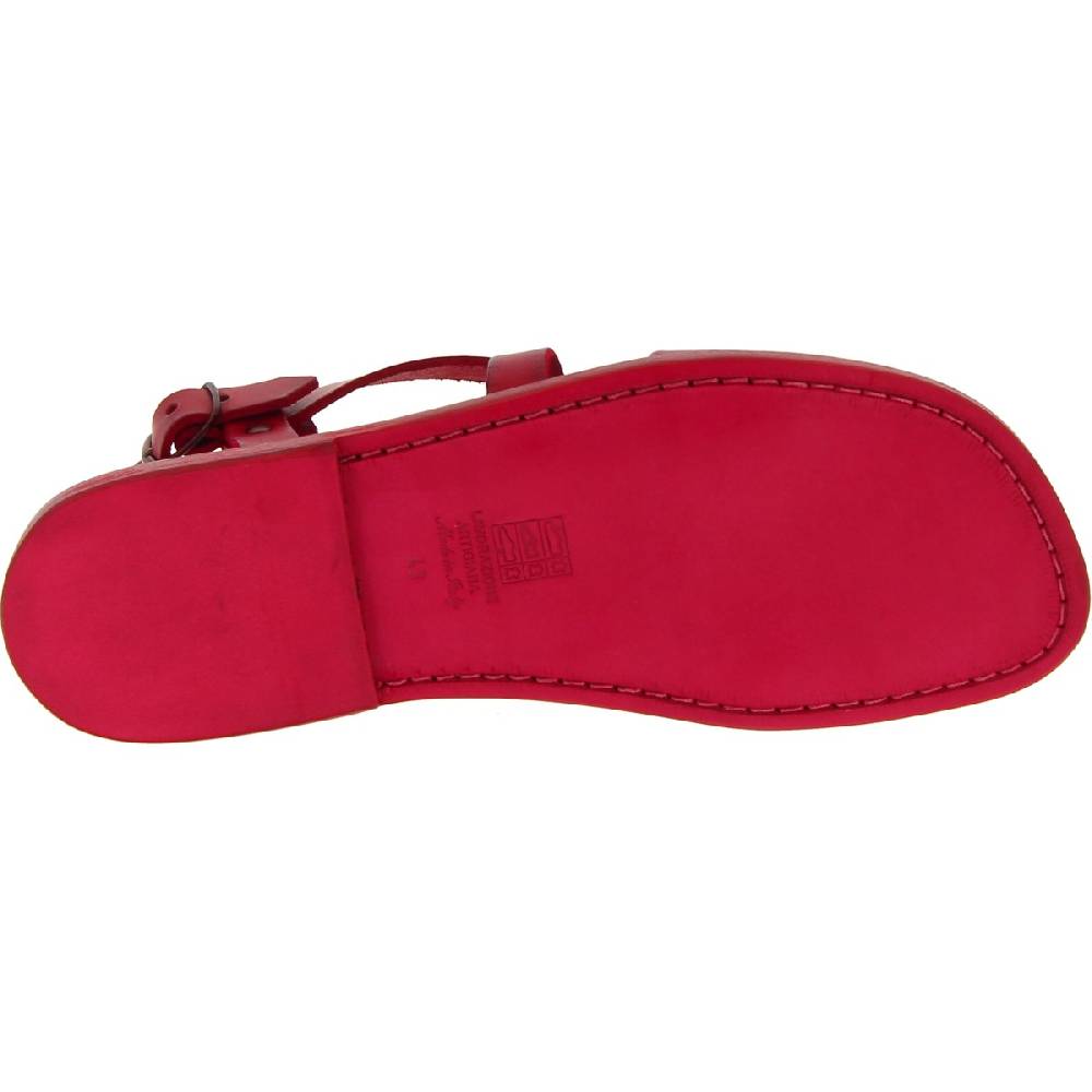 Lartigiano Del Cuoio Sandali Romani Uomo In Pelle Rossa Fatti A Mano In Italia