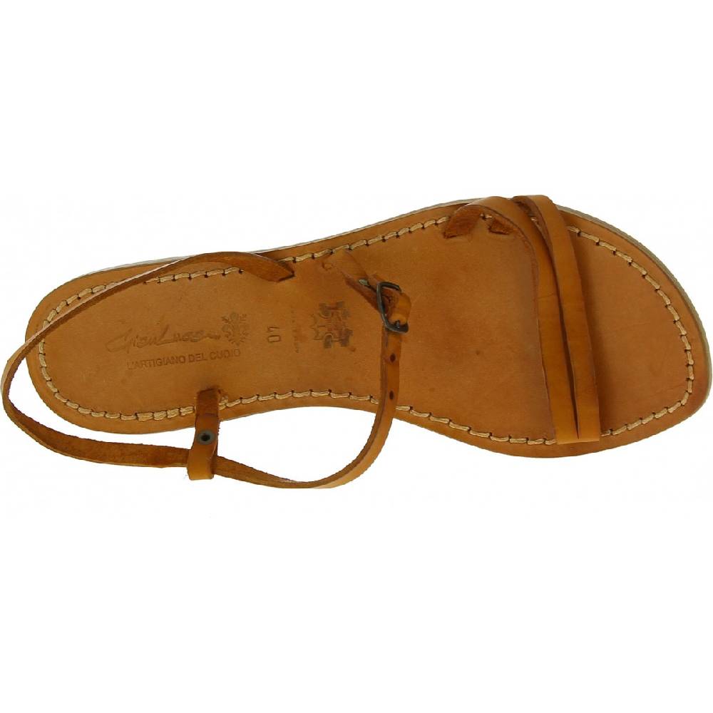 Lartigiano Del Cuoio Sandali Schiava Bassi Da Donna Color Cuoio