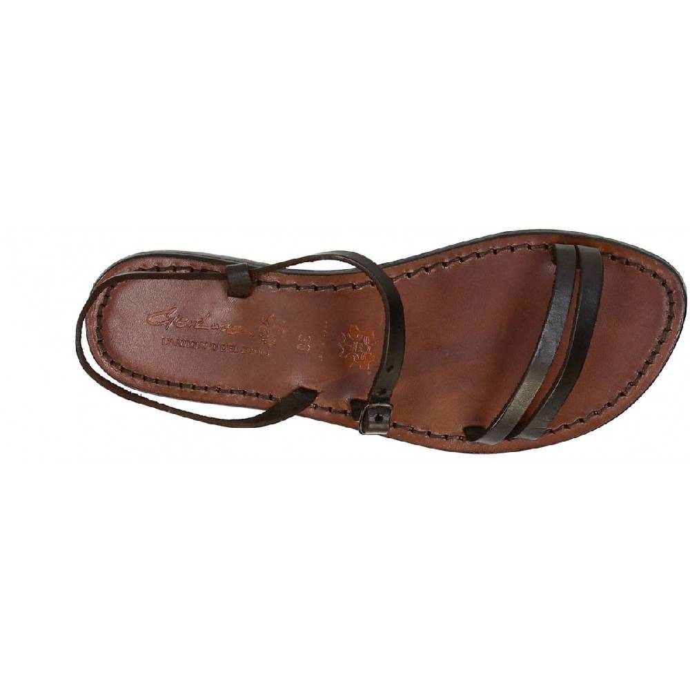 Lartigiano Del Cuoio Sandali Schiava Bassi Da Donna Color Testa Di Moro