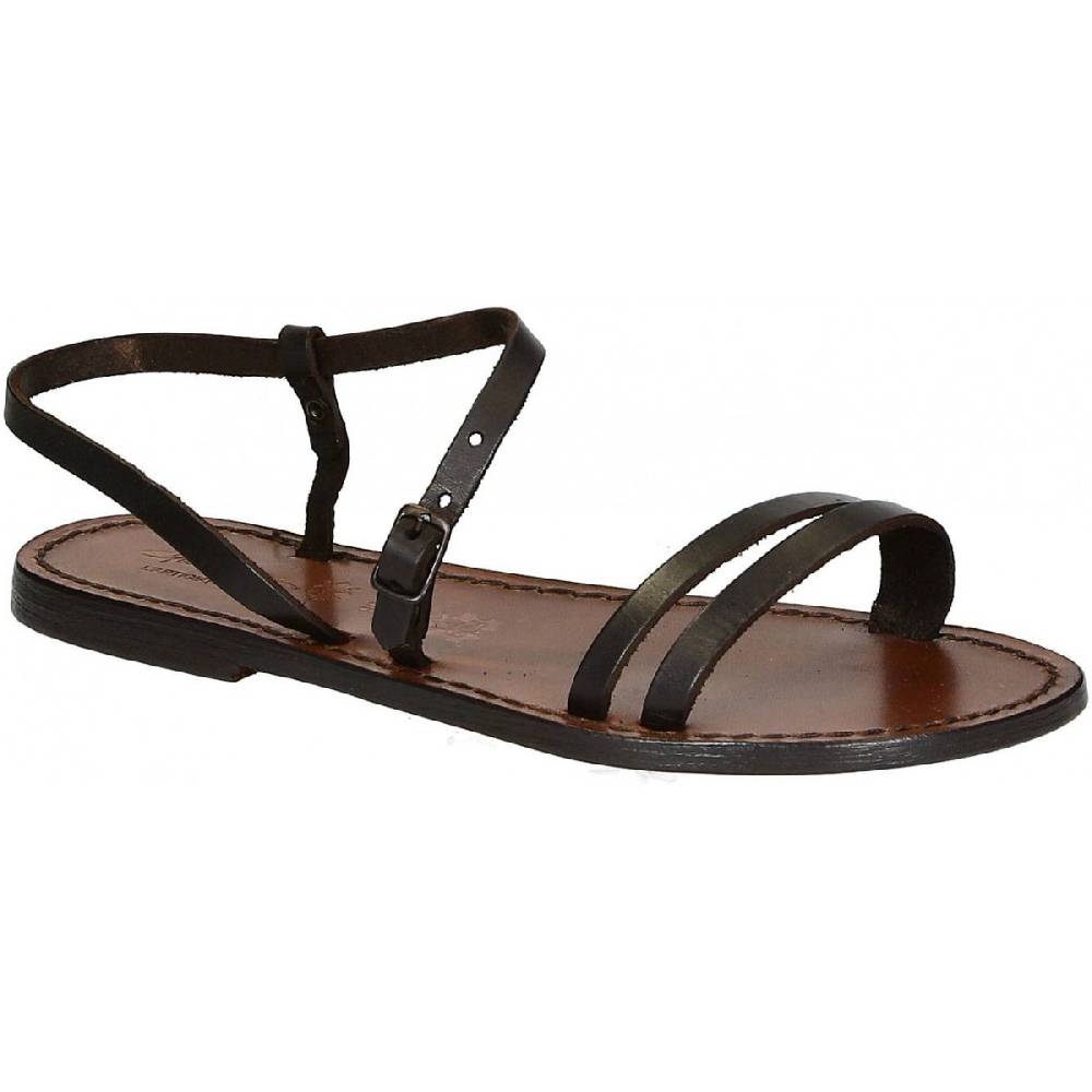 Lartigiano Del Cuoio Sandali schiava bassi da donna color testa di moro