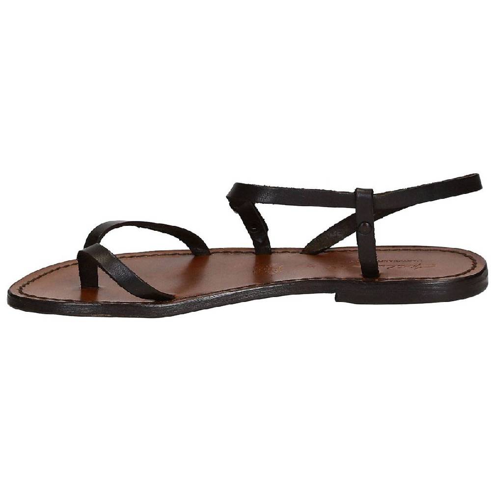 Lartigiano Del Cuoio Sandali Schiava Infradito Da Donna Color Testa Di Moro