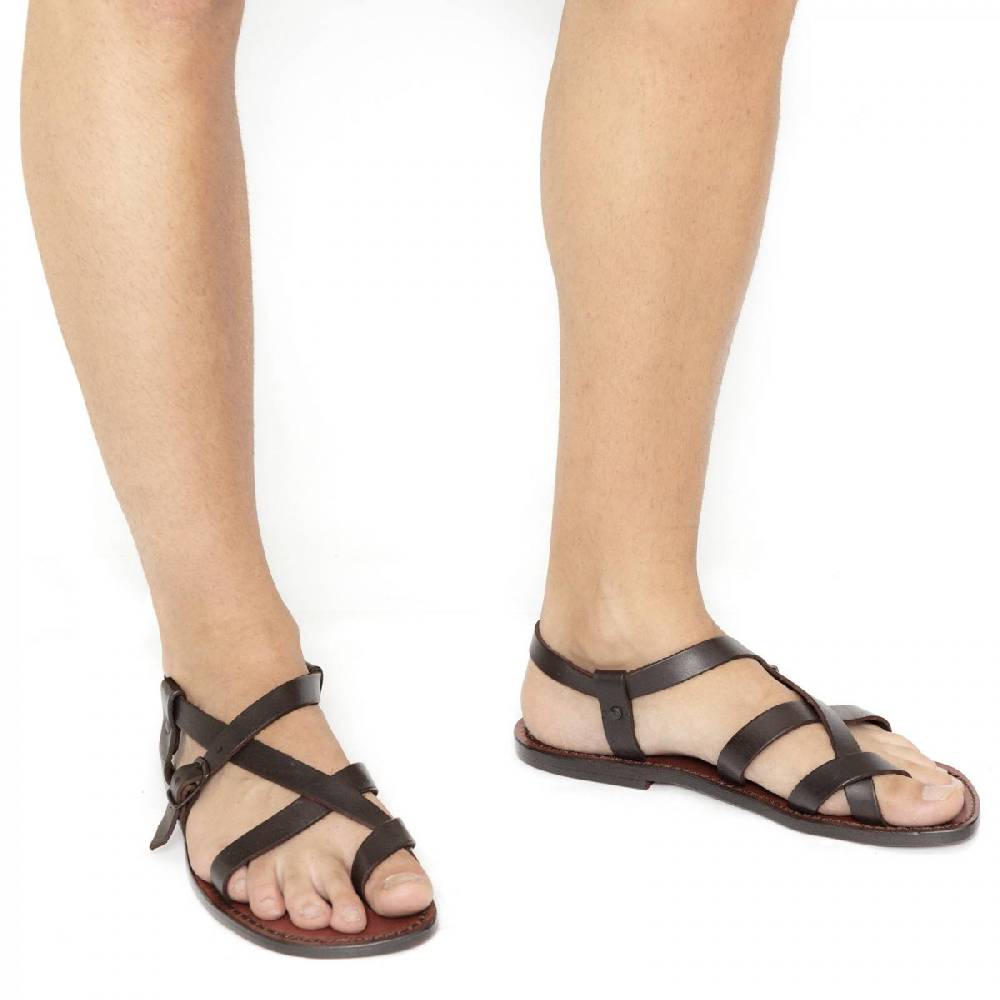 Lartigiano Del Cuoio Sandali Uomo Cuoio Artigianali In Pelle Testa Di Moro