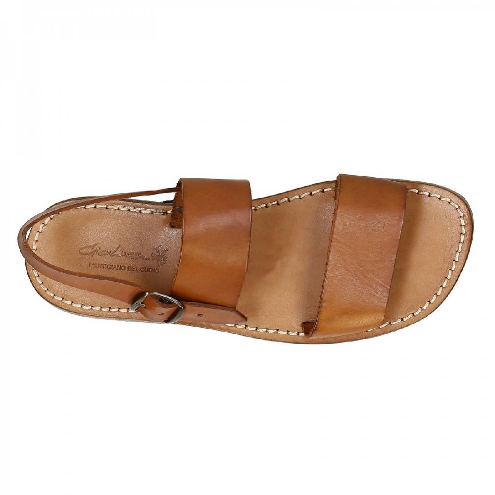 Lartigiano Del Cuoio Sandali Uomo Fatti A Mano In Pelle Color Cuoio Antico