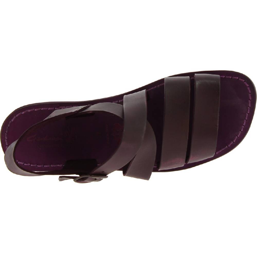 Lartigiano Del Cuoio Sandali Uomo Fatti A Mano In Pelle Color Prugna