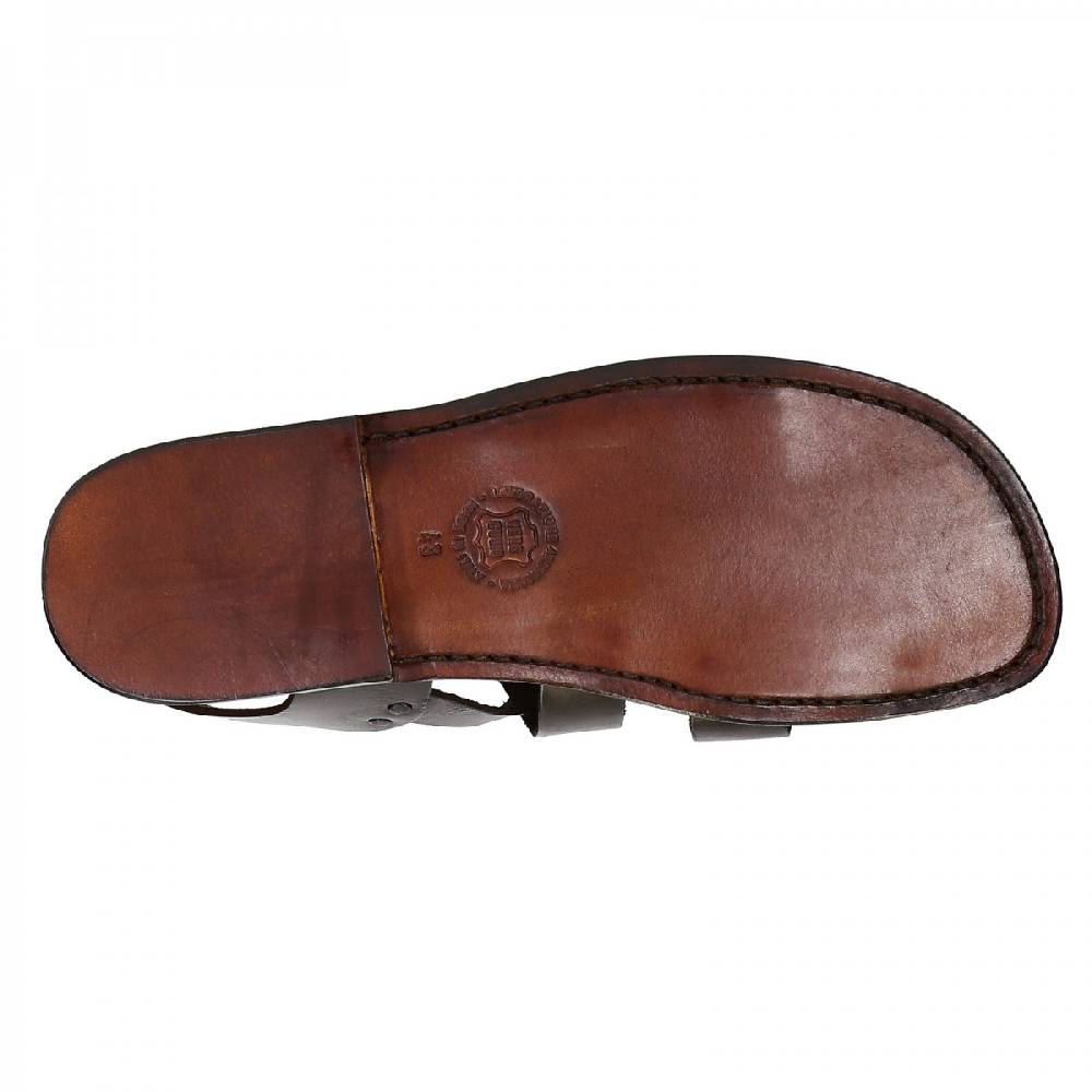 Lartigiano Del Cuoio Sandali Uomo Fatti A Mano In Pelle Color Testa Di Moro