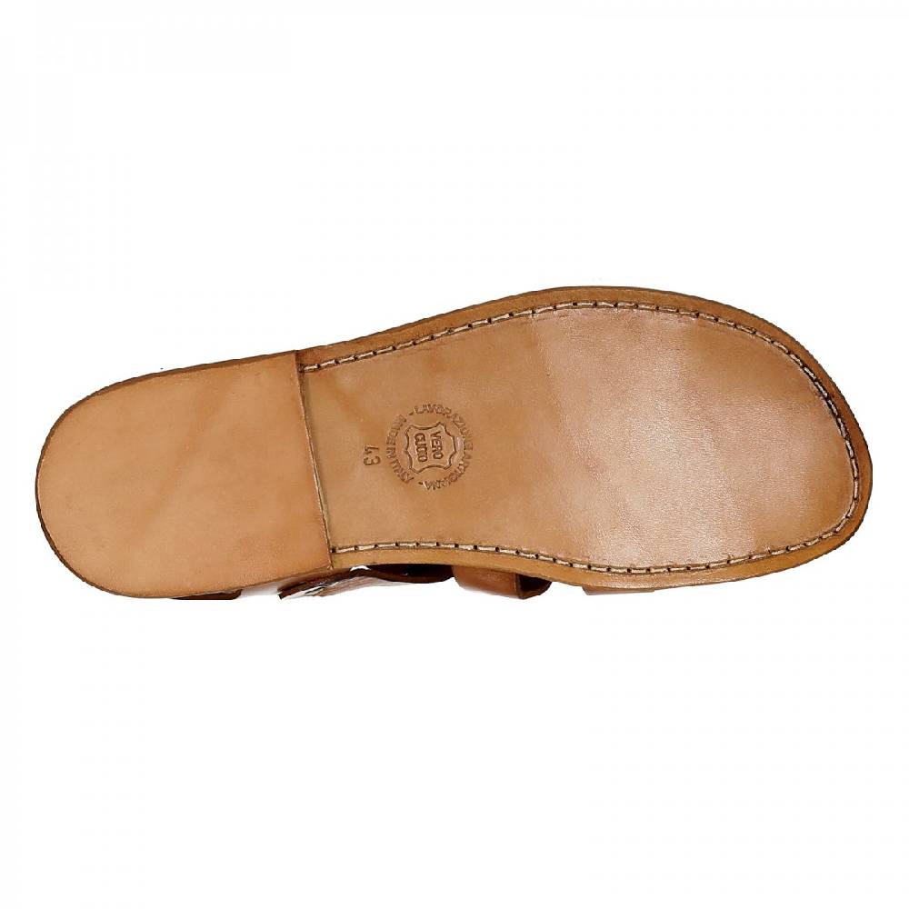 Lartigiano Del Cuoio Sandali Uomo In Cuoio Antico Realizzati A Mano In Pelle Di Vacchetta