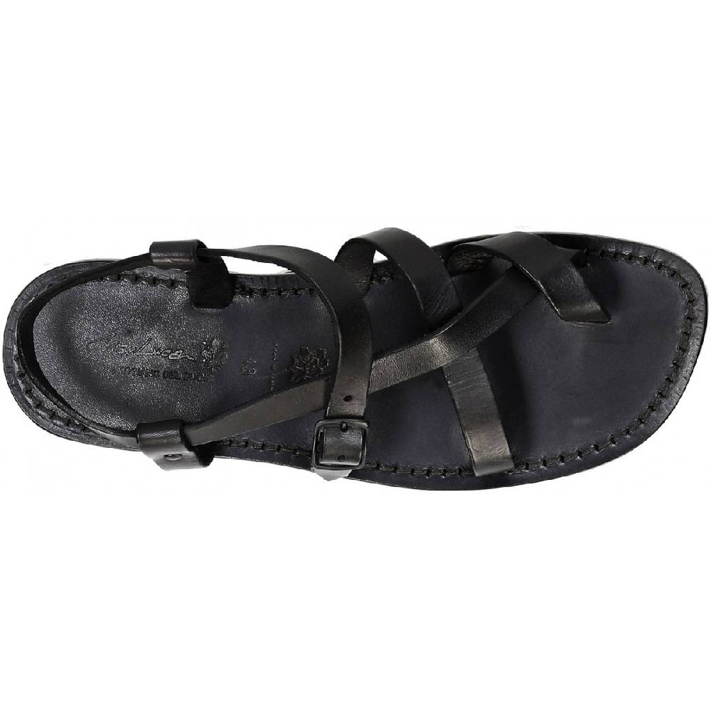 Lartigiano Del Cuoio Sandali Uomo In Cuoio Fatti A Mano In Italia In Pelle Nero