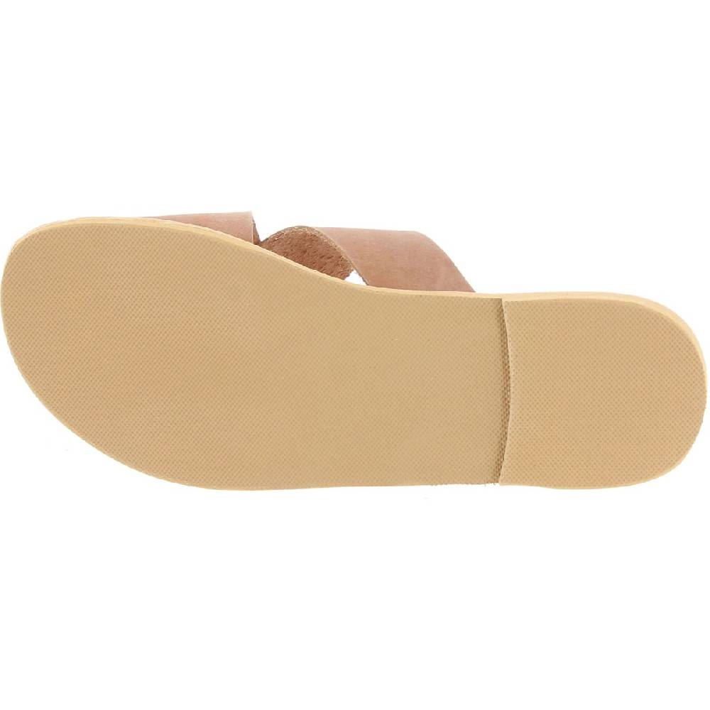 Lartigiano Del Cuoio Sandali Uomo In Nubuck Marrone Chiaro Fatti A Mano In Grecia